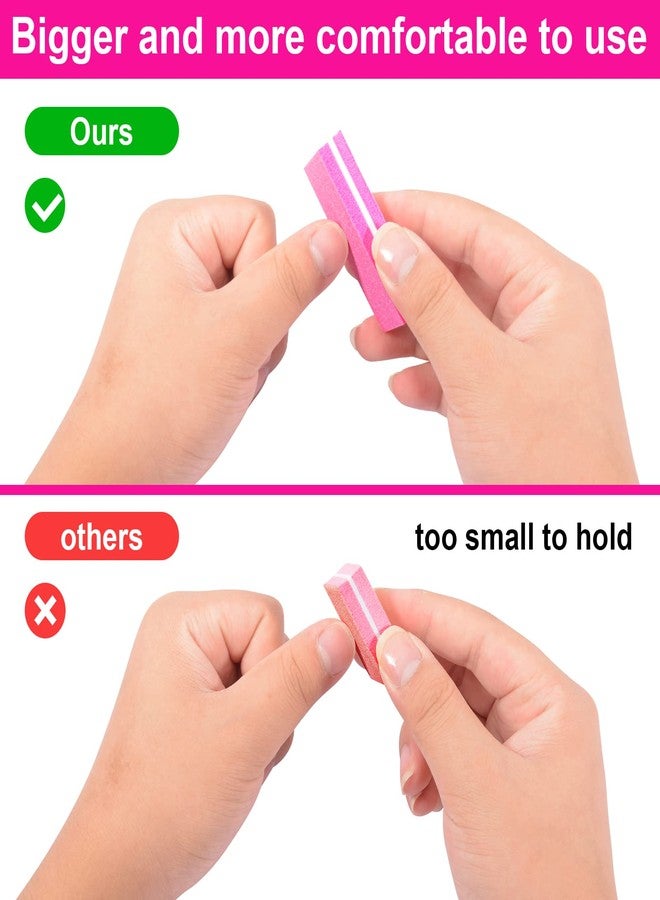 Diesisa Buffer Block Nail File, 100/180 Grit Sponge Nail Buffers for Acrylic Nails, Nails Buffer, Mini Buffing Block Double Sided for Manicure Tools 60 Count - Pink - Image 5